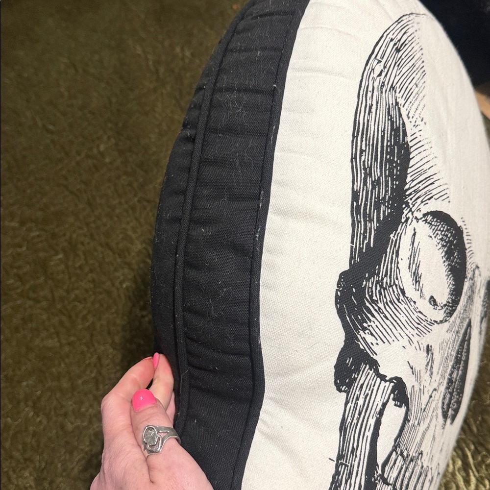 Rachel Zoe White and Black Skull Accent Pillow - Picture 5 of 6